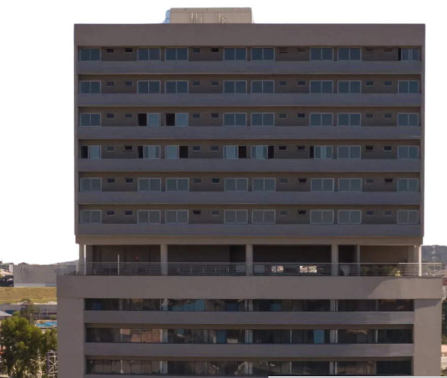 Fachada do Contemporâneo Mall, onde fica o escritório